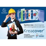 Classeur 4 Anneaux 30mm Polypropylène Chromaline 10/10e Krea Cover - A4 Maxi - Bleu - X 12 - Exacompta
