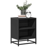 vidaXL Tables de chevet 2 Pièces noir 40x31x50 cm bois d'ingénierie métal
