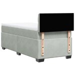 vidaXL Sommier à lattes de lit et matelas Gris clair 80x200 cm Velours