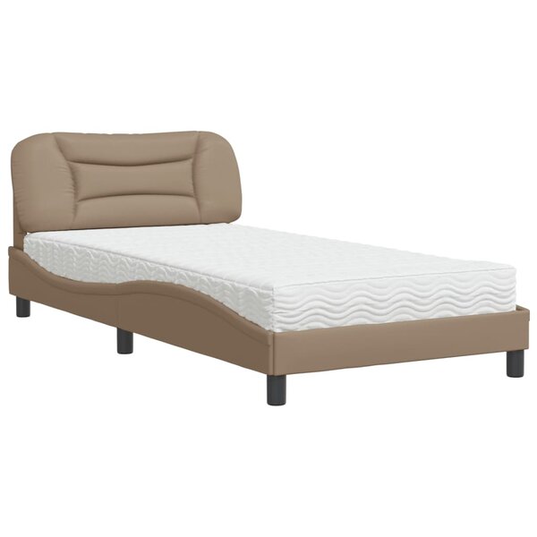 vidaXL Lit avec matelas Hvar cappuccino 100x200 cm similicuir