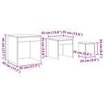 vidaXL Tables gigognes 3 Pièces Chêne sonoma Aggloméré