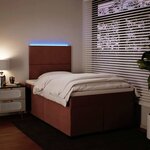 vidaXL Sommier à lattes de lit avec matelas rose 120x190 cm velours