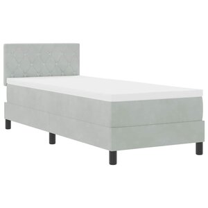 vidaXL Lit à ressort LED avec matelas Gris clair 80 x 200 cm Velours