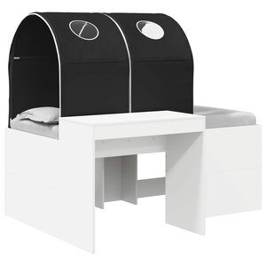 vidaXL Lit avec Tunnel 4 Pièces Chêne Artisanal et Noir Bois d'ingénierie