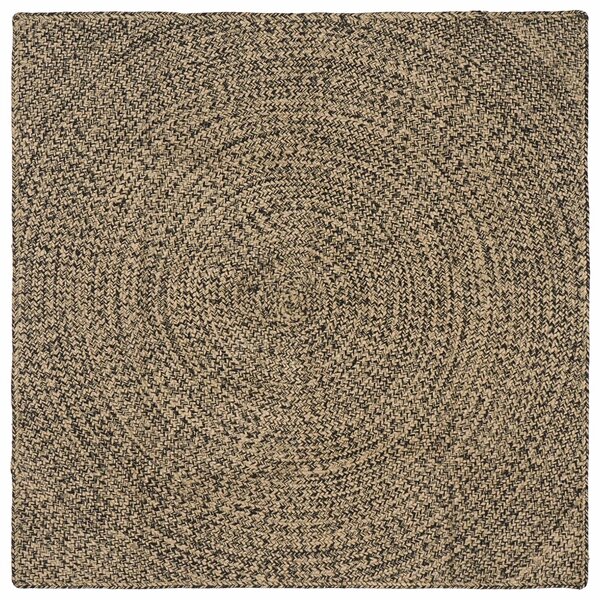 vidaXL Tapis de surface Naturel et noir 120 x 120 cm Jute