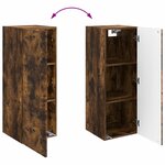 vidaXL Armoire Murale Chêne fumé 33 x 34 5 x 90 cm Bois d'ingénierie