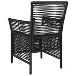 vidaXL Chaise d'Extérieur avec coussin 4 Pièces Noir et Crème polyrotin