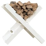 vidaXL Porte-bûches Blanc 47x39 5x48 cm Bois massif de pin