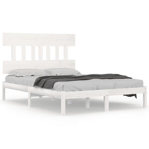 vidaXL Cadre de lit Blanc Bois massif 200x200 cm