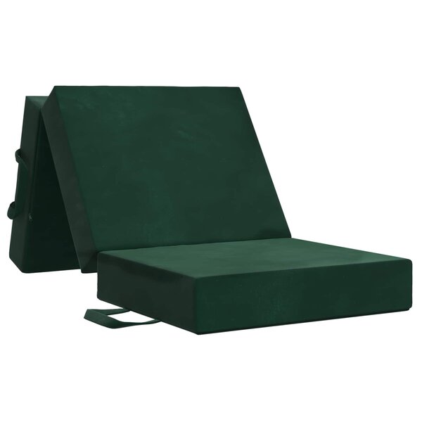 vidaXL Canapé-lit pliable 90 x 63 x 45 cm Vert foncé