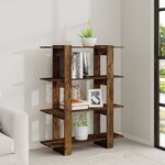 vidaXL Bibliothèque/Séparateur de pièce Chêne fumé 100x30x123 5 cm