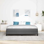 vidaXL Lit à ressorts avec matelas Gris foncé 180 x 200 cm tissu