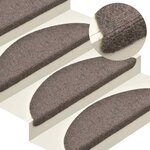 vidaXL Tapis d'escalier auto-adhésifs 30 pièces 65 x 21 x 4 cm Beige Demi-rond Grand