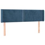 vidaXL Tête de lit avec oreilles Bleu foncé 147x16x78/88 cm Velours