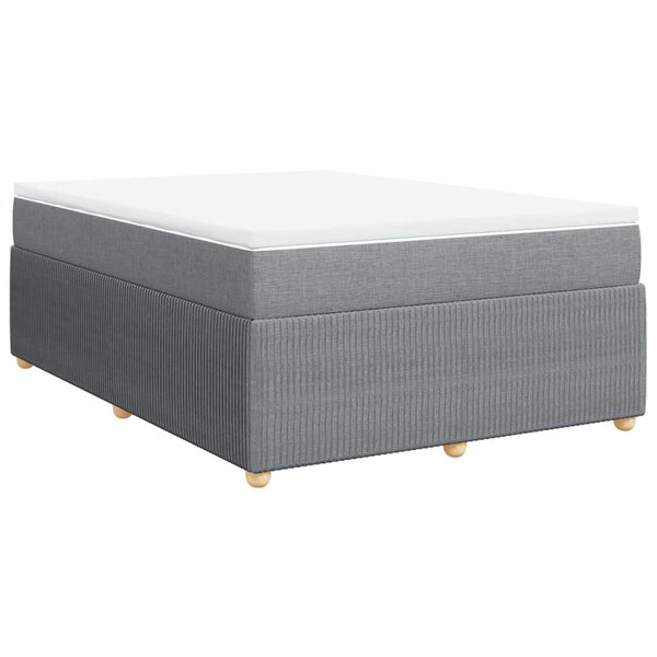 vidaXL Sommier à lattes de lit avec matelas Gris clair 140x200cm Tissu