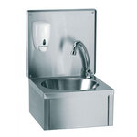 Lave mains inox mural avec dosseret et distributeur savon -  - inox 350x330x500mm