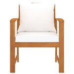 vidaXL Chaises de jardin 2 Pièces avec coussin crème Bois d'acacia massif