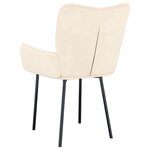 vidaXL Chaises à manger lot de 2 Crème Velours