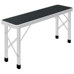 vidaXL Table de camping pliable avec 2 bancs Aluminium Gris