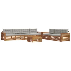 vidaXL Ensemble de canapés d'extérieur 8 Pièces Gris Naturel et Clair