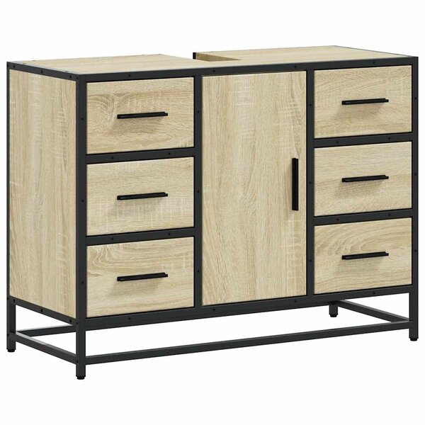 vidaXL Armoire lavabo de salle de bain chêne sonoma bois d'ingénierie