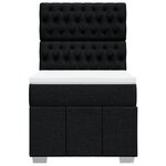 vidaXL Sommier à lattes de lit avec matelas Noir 90x200 cm Tissu