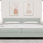 vidaXL Tête de Lit LED Géométrique Gris clair 200 cm Velours