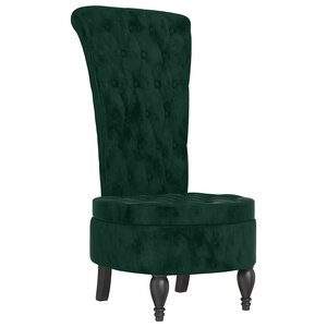vidaXL Chaise à dossier haut vert foncé velours conception de bouton