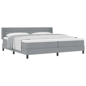vidaXL Lit à ressorts avec matelas Gris clair 200 x 200 cm Polyester
