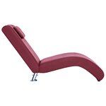 Vidaxl chaise longue avec oreiller rouge bordeaux similicuir