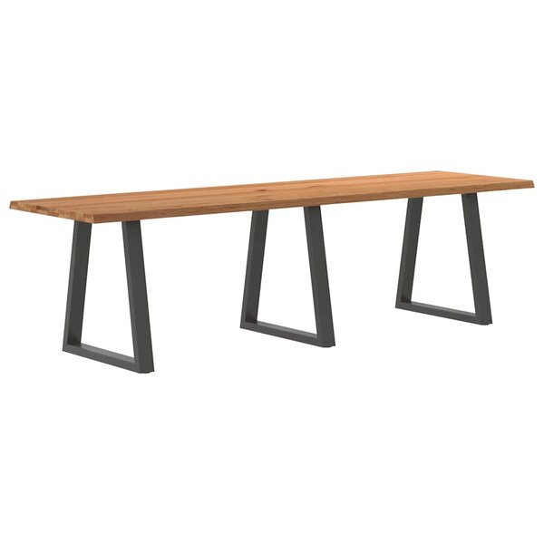 vidaXL Table à manger avec bord naturel 280x80x74 cm bois massif chêne