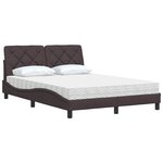 vidaXL Lit avec matelas marron foncé 140x190 cm tissu