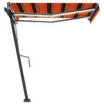 vidaXL Auvent manuel rétractable avec LED 350x250 cm Orange et marron