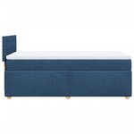 vidaXL Sommier à lattes de lit avec matelas Bleu 90x200 cm Tissu