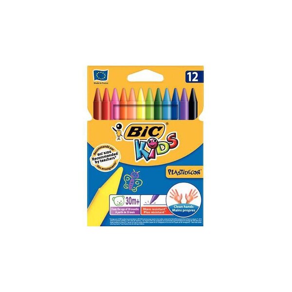 Pochette de 12 crayons plastique BIC Kids PLASTIDECOR