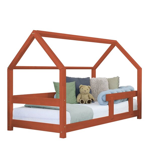 Lit cabane enfant TERY 80 x 180 rouge brique