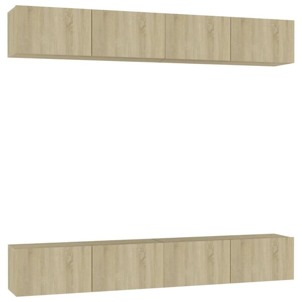 vidaXL Meubles TV 4 Pièces Chêne sonoma 100x30x30 cm Bois d'ingénierie
