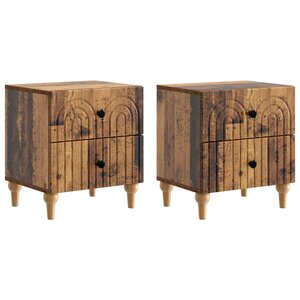 vidaXL Cabinet de chevet 2 Pièces Bois ancien 43 x 34 5 x 48 cm