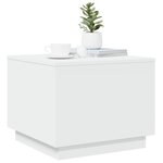 vidaXL Table basse avec lumières LED blanc 50x50x40 cm