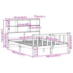 vidaXL Lit bibliothèque sans matelas 135x190 cm bois de pin massif
