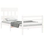 vidaXL Cadre de lit sans matelas blanc bois massif