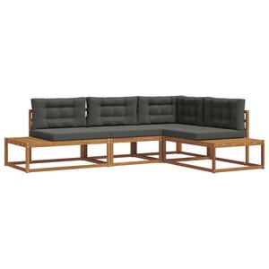 vidaXL Ensemble de canapés d'extérieur Naturel et Anthracite