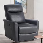 Fauteuil relax électrique - Cuir et simili noir - JESS