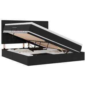 vidaXL Lit avec rangement et matelas Noir 160 x 200 cm Velours