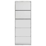 vidaXL Armoire à chaussures miroir 5 niveaux gris béton 63x17x169 5 cm