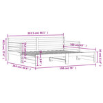 vidaXL Lit de jour avec lit gigogne noir 80x200 cm bois de pin massif