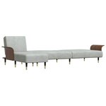 vidaXL Canapé-lit en forme de L gris clair 279x140x70 cm velours