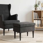 vidaXL Pouf Noir 55 x 35 x 41 cm Velours