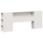 vidaXL Lit bibliothèque sans matelas blanc 200x200 cm bois pin massif