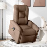 vidaXL Fauteuil de massage inclinable Marron Tissu
